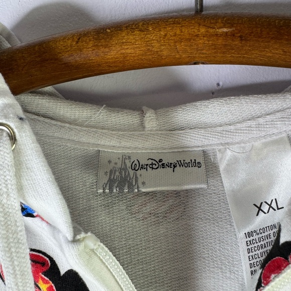 VTG Disney Around the World Epcot raw hen long sleeve zipper hoodie top XXL - Picture 6 of 7